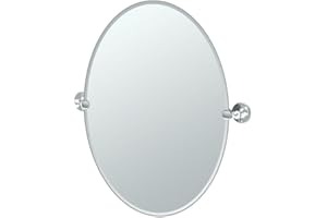 Gatco 4419 Cafe Frameless Oval Mirror, 26.5-inch, Chrome