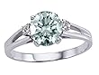 Genuine Aquamarine and Diamond Ring - 14kt White or Yellow Gold