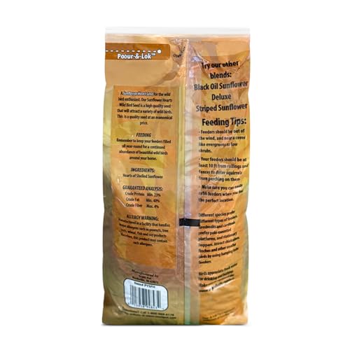 SCOTT PET WILD BIRD SEED, SUNFLOWER HEARTS, 8 LBS BAG, FOR ALL FEEDER TYPES, GREAT SOURCE OF PROTEIN, FOOD FOR OUTSIDE WILD BIRDS