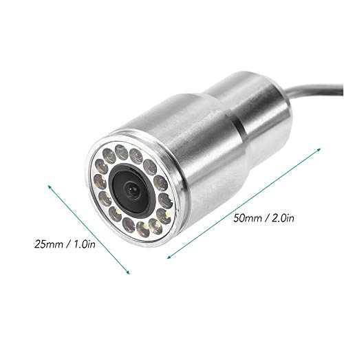 Godyluck 1200TVL Underwater Fishing Camera 12 LEDs Night Vision Waterproof Fish Shape Boat Ice Fishing Camera Accessories with 15m/30m/50m Cable