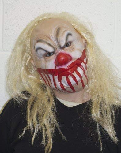 The Rubber Plantation TM 619219290500 Smiley Killer Clown Mask Halloween Fancy Dress Costume, Unisex-Adult, One Size