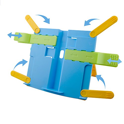 Cuteadoy Multi-Functional BookStand, Children’s Portable Reading Stand With Foldable Legs, Cookbook Reading Desk Sturdy Lightweight Book Holder (Blue)
