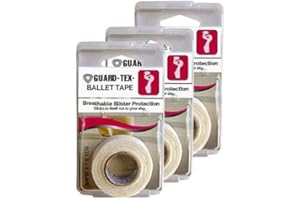 GAUZTEX Guard-Tex White ¾ Ballet Protective Tape, 3 Rolls - Self Adhesive Toe Tape, Sweatproof Blister Protection, Athletic Wrap Self Adhesive and Cohesive Bandage - 7 ½ yds