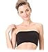 Dealzip Inc Black Fashion Ladies Women Girly Basic Stretch Layer Seamless Comfort Strapless Bandeau Crop Top Bra, Black, Free
