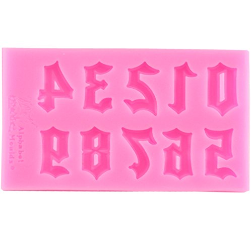 Mujiang Number Chocolate Mould Silicone Letter Mold Candy Making Alphabet Fondant Molds Set of 3