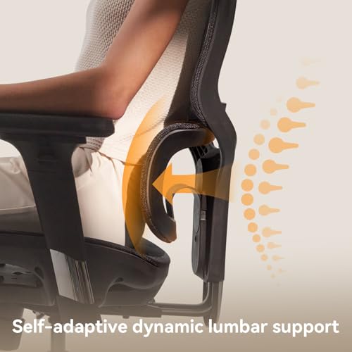 SIHOO M56B Ergonomic Office Chair, High Back Desk Chair, Lumbar Support, Swivel Computer Task Chair with Adjustable Headrest, Tilt Function, Black