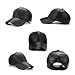 JOOWEN Unisex Faux Leather Baseball Cap Solid PU Adjustable Sports Hat (Black)