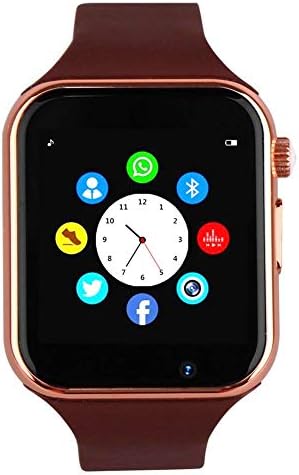 Wzpiss Smart Watch Life Waterproof Smart Wrist Watch Bluetooth Smartwatch Phone Fitness Tracker with SIM SD Card Slot Camera Pedometer Compatible iOS iPhone Android Samsung Men Women Kid (Gold)