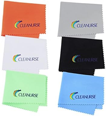 CLEANURSE Portable Lens Microfiber Cleaning Cloths for Tablets, Smart phones, Laptop, VR Glasses, Camera, Eyeglasses, LCD screens and Other Delicate Surfaces (6 colors),6 Pack