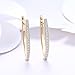 Anni Coco Hoop Earrings 18K Double Color Gold Plated Clear Cubic Zirconia Triangle Earrings For Women