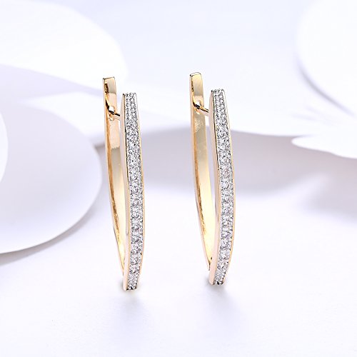 3 Earrings+AMBESTEE+Champagne+Rhinestone+Zirconia