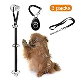 iBesi Dog Door Bells for Potty Training, Adjustable Dog Whistle to Stop Barking, Free Dog Training Clicker with Wrist Strap for House-Training Dog Training Set 3 Pcs