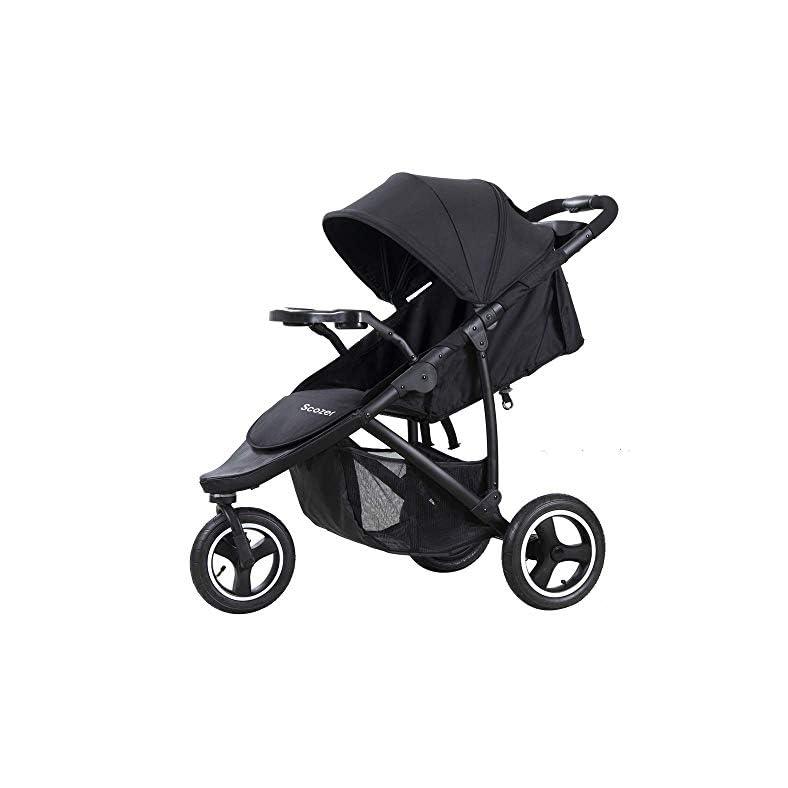 Scozer Stroller with Dining Plate and Cup Holder Big Storage Basket,Adjustable Awning, Variable Seat and Recliner…