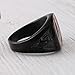 Red Enamel Stainless Steel Mason Freemason Vintage Solid Black Plated G Ring (11)