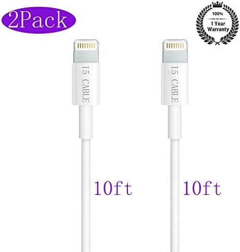 Lightning Cable, I5 Cable(TM) iPhone Lightning to USB Cable Charger for iPhone 7/7 plus 6/6s/6 plus/6s plus,Se,5/5s,iPads Air/Mini,iPod (10Foot  2-Pack)