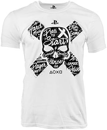 Official Playstation Press X to Start White T-Shirt