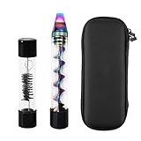 Glass Tool Set for Dry Herb Leaves, Spices with Zipper Case + Drawstring Bag (Rainbow)