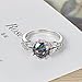 Psiroy 925 Sterling Silver Created Rainbow Topaz Filled Split Shank Band Cocktail Ring