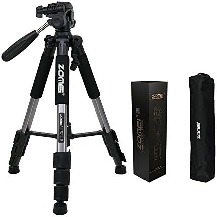 Zomei Q111 Travel Tripod Lightweight with Pan Head 1/4 Quick Release Plate for Camera Digital DSLR Canon Nikon Sony Olympus Samsung,Silver
