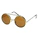 zeroUV Limited Edition Color Flip-Up Lens Round Circle Django Sunglasses (Gold Amber)