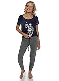 US Polo Assn.Women's 2 Piece CrewNeck Short Sleeve Shirt and Long PJ Pant Set
