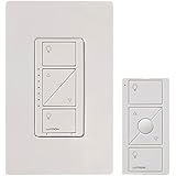 LUTRON P-PKG1W-WH  Caseta Wireless 600-watt/150-watt Multi-Location In-Wall Dimmer with Pico Remote Control Kit, White, Works with Amazon Alexa