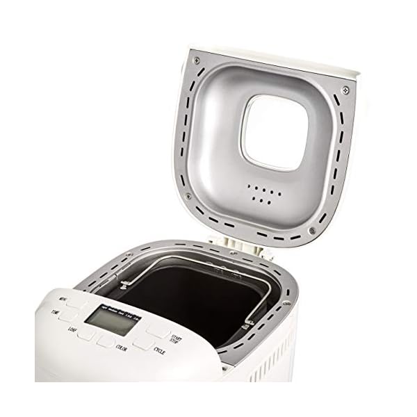 Amazon Basics 2 Pound NonStick Bread Making Machine, White The Home