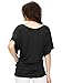 LL WT1038 Women's Versatile Casual Short Sleeve Dolman Top – Loose Fit V-Neck T-Shirt M Black