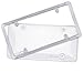 Zone Tech Clear License Plate Cover Frame Shield Combo - Premium Quality License Plate Clear Bubble Shield and Chrome Frame Bracket
