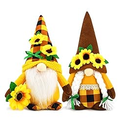 2 Pcs Sunflower Garden Gnome Summer Fall Thankful