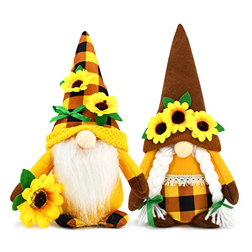 2 Pcs Sunflower Garden Gnome Summer Fall Thankful