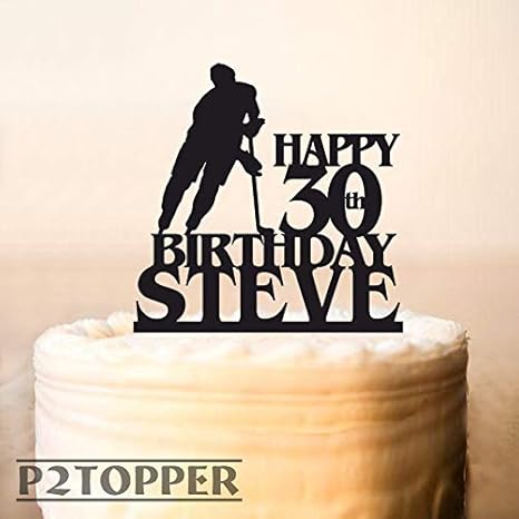 Benutzerdefinierte Hockey Alles Gute Zum Geburtstag Cake Topper Hockey Cake Topper Hockey Party Eishockey Benutzerdefinierte Geburtstag Cake Topper Hockey Spieler Cake Topper Amazon De Kuche Haushalt