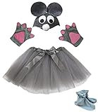 Petitebella Gray Mouse Hat Gloves Tutu Shoes Girl
