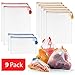 VANDOONA Reusable Mesh Produce Produce Bags for fruit & vegetables grocery shopping | Transparent Washable Eco Friendly Bags with Tare Weight Color Coded Tags. 9 Pack