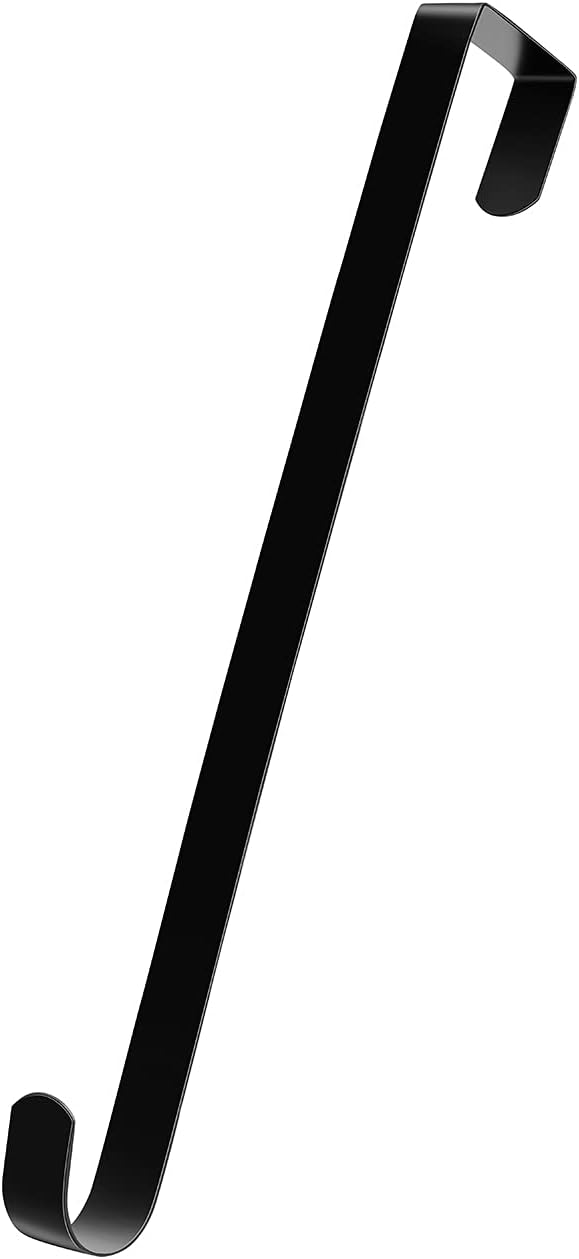 Wreath Hangers - 15 Inch Wreath Hanger for Front Door -Thin Metal Hook for Wreath, Door Sign Holiday Decorations Holder (Black, 1)