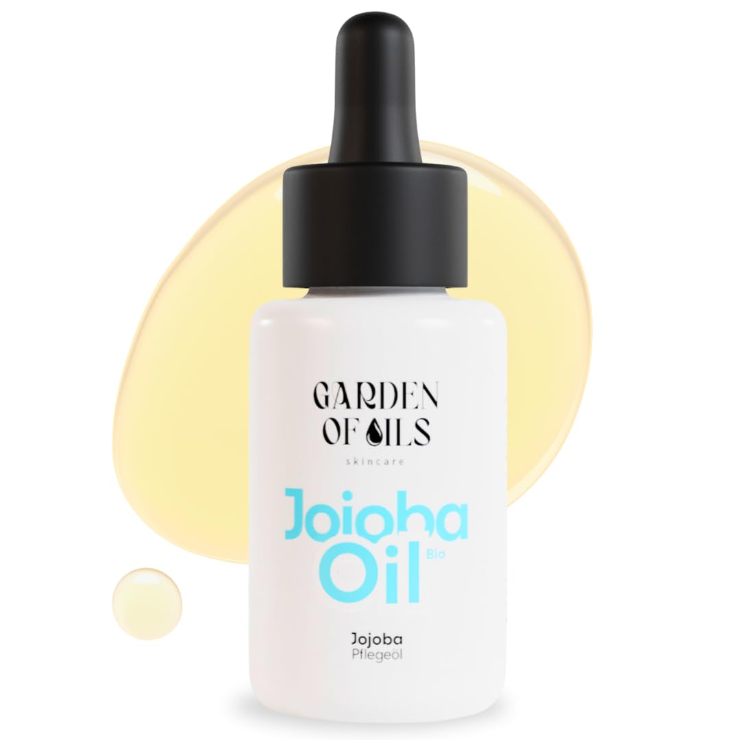 Organic Jojoba Oil Cold Pressed 100% Pure Moisturising Care Oil for Body, Face, Hair, Beard, Nails | No Animal Testing & Vegan | Jojoba Oil in UV Protection Glass Bottle with Pumper (30 ml)