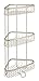mDesign Free Standing Bathroom or Shower Corner Storage Shelves for Towels, Soap, Shampoo, Lotion, Accessories - 3 Tier, Satin
