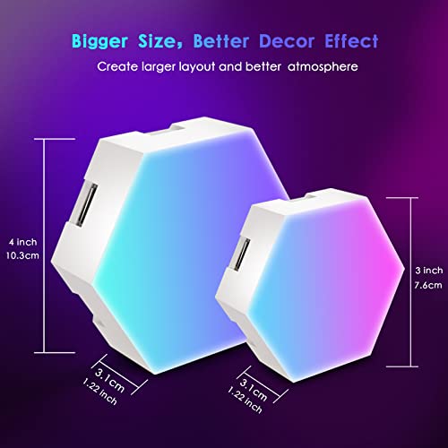 Led Hexagon Lights Smart App Control 16M RGB Colors 4 inch Large 10