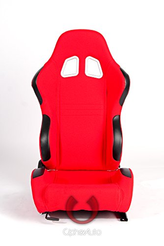 Cipher Auto Racing Seats -Red Cloth - Pair