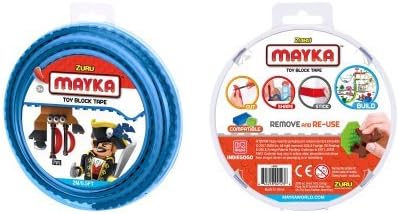MAYKA Toy Block Tape, 2 stud, 6.5ft, Blue,non-marking