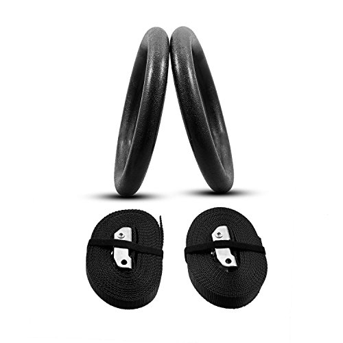 Gymnastics Rings With Adjustable Straps For Workout, Strength Training , Pull Ups and Dips, Fitness