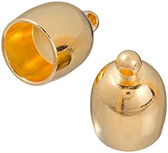 Large Gold Plated Bullet Kumihimo Cord End Cap 8mm PK2