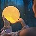 3D Moon Lamp (Large, 5.9in) with Stand and Hanging Kit! Moon Night Light with 16 LED Colors! Ambient Lighting, Dimmable Moon Ball - Cool Lamps and Lights for Kids, USB Rechargeable Moon Globe Decor