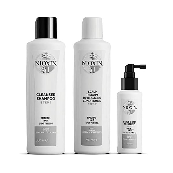 NIOXIN-System-1-for-Natural-Hair-with-Light-Thinning Nioxin 3-Part System | System 1 | Natural Hair with Light Thinning Hair Treatment | Scalp Therapy | Hair Thickening…
