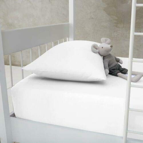 Percale Bunk Bed Fitted Sheet 2ft 6" (76cmx190cm) Caravan Campervan - Small Single Bed POLY COTTON (WHITE) — image 1