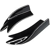 OtpOutopa Universal Rear Diffuser Car Spoiler, Rear Bumper Lip Body Canard Spoilers Black Lip Side Skirt Spoiler Splitter Protector Exterior Decoration Trim Kit Anti-Scratch (10.6inch,Smooth Black)