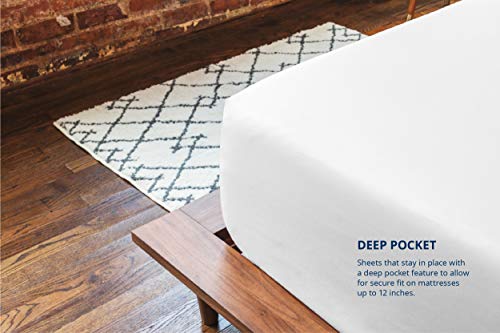 Grace Premium Microfiber Sheet Set - Super Soft, Deep Pocket, Embellished with Hypoallergenic, Wrinkle Resistant and Fade Resistant Brushed Microfiber – 4 Piece Set (Full, Silver) - Thumbnail 3