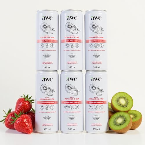 AWE Morango e Kiwi - Pack com 6 unidades - Lata 355 ml