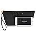 CHICECO Designer Wristlet Clutch Purse Makeup Bag with Quilted Base - Black