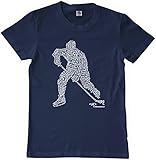 Threadrock Big Boys' Hockey Player Typography Design Youth T-shirt L Navy